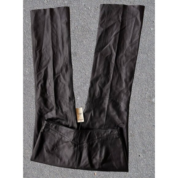 VTG Express World Black Leather Pants Size 11/12 High Rise Straight Leg … - Picture 7 of 12